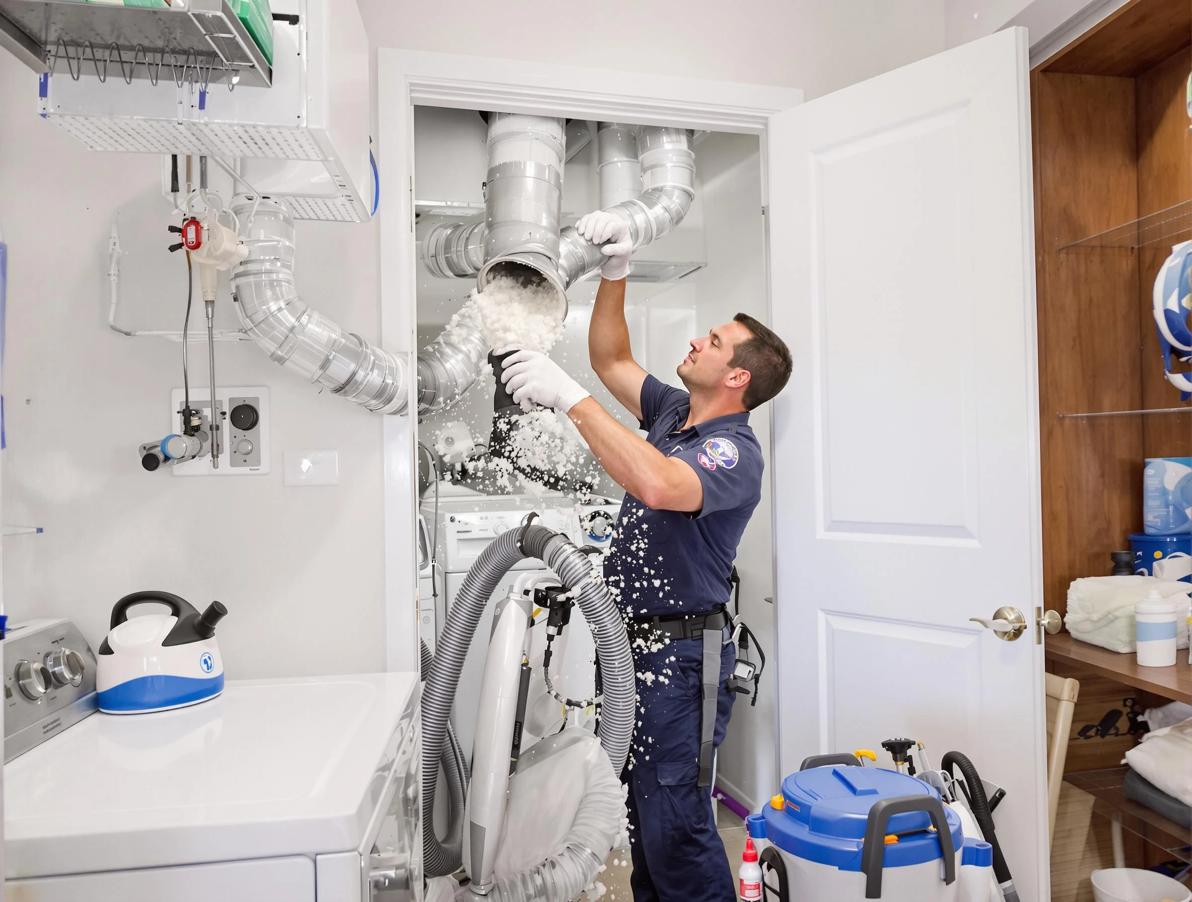 Heron Bay Dryer Vent Cleaning technician delivering thorough residential dryer vent cleaning service in Heron Bay